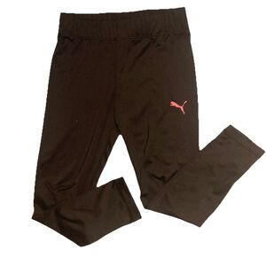 Girls 5/6 Black Puma Athletic Pants Leggings GUC
